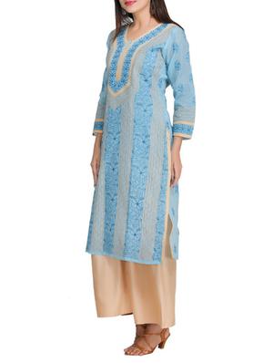 chikankari straight kurta - 15387314 - Standard Image - 2