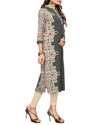 straight printed kurta - 15387825 - Standard Image - 2