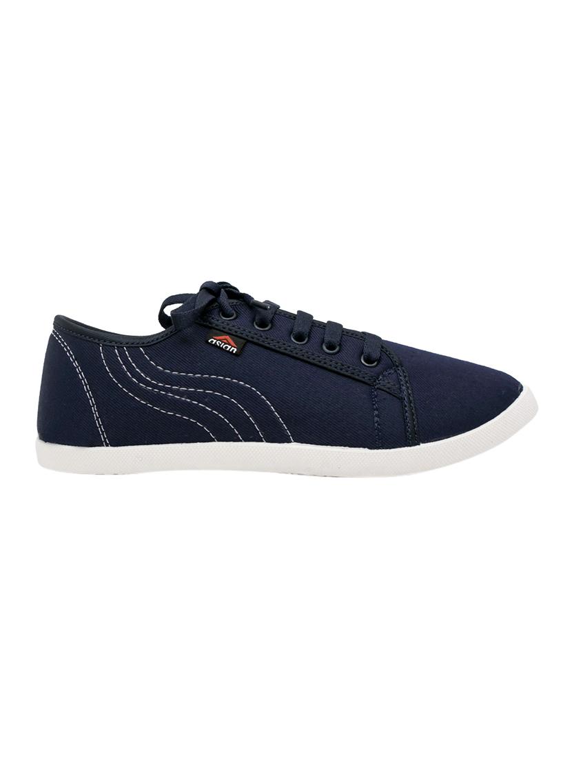 navy canvas laceup sneakers - 15388536 - Zoom Image - 2