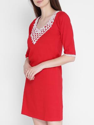 lace yoke short nighty - 15389747 - Standard Image - 2
