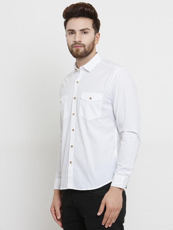 white cotton casual shirt - 15389888 - Zoom Image - 2