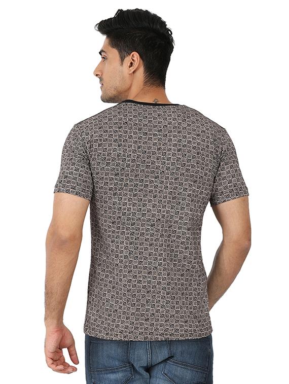 black cotton all over print t-shirt - 15390001 - Zoom Image - 2