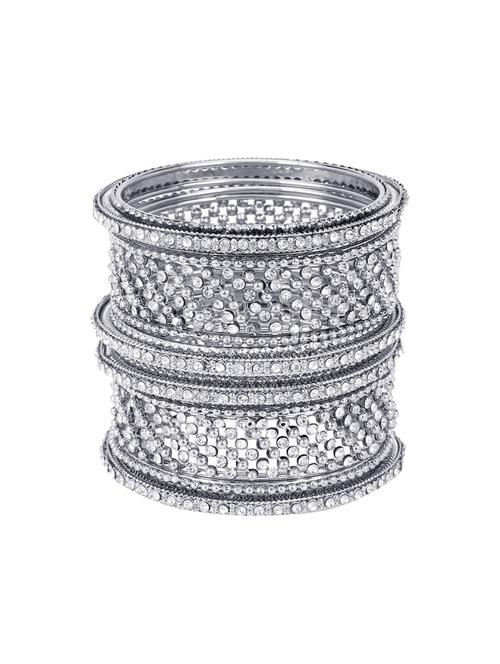 silver tone stone bangles - 15390114 - Very Small Image - 1