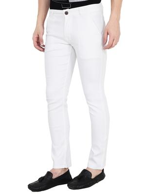 white cotton blend plain jeans - 15390765 - Standard Image - 2