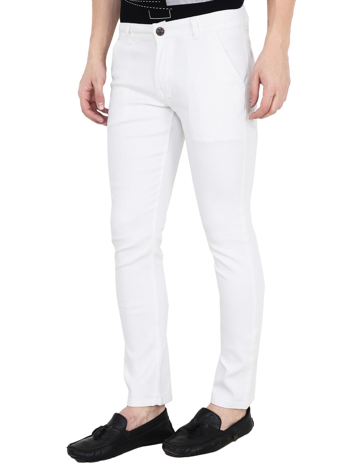 white cotton blend plain jeans - 15390765 - Zoom Image - 2