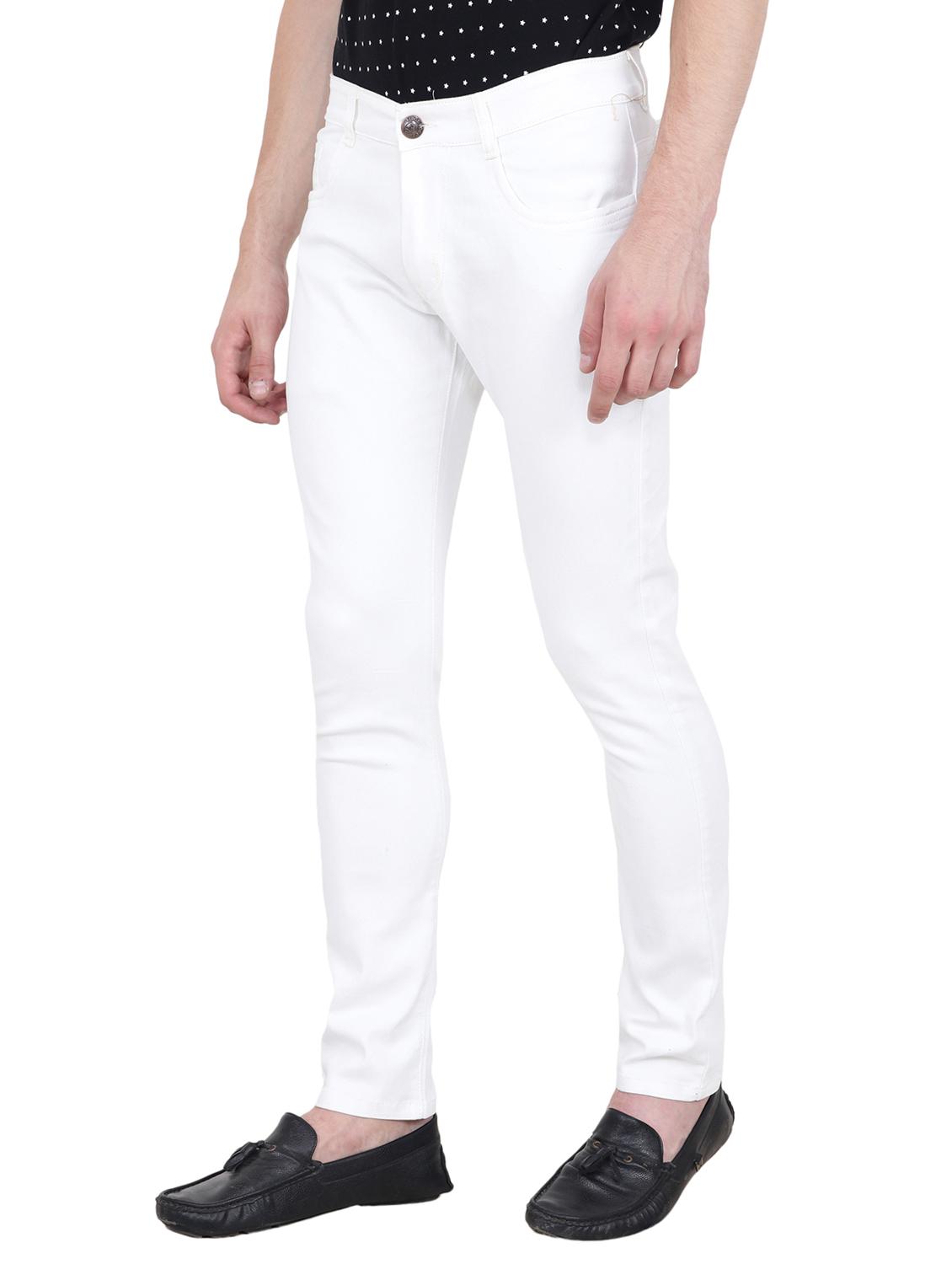 white cotton blend plain jeans - 15390767 - Zoom Image - 2