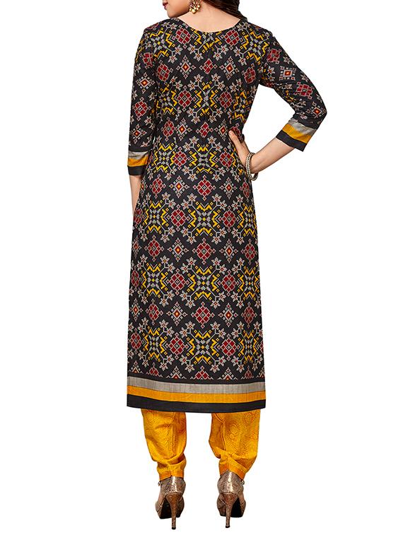 Multi print unstitched salwar suit - 15390814 - Zoom Image - 2