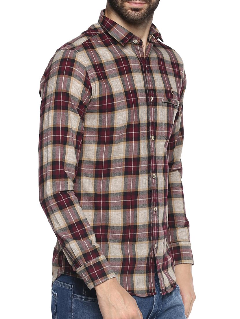 red cotton casual shirt - 15391529 - Zoom Image - 2