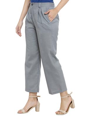 pleated mid rise trousers - 15391809 - Standard Image - 2