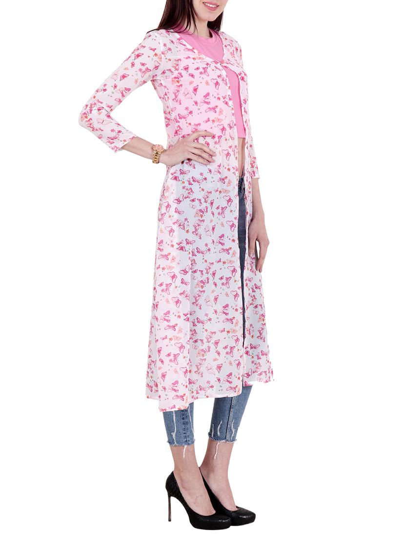 Butterfly print long shrug - 15392647 - Zoom Image - 2