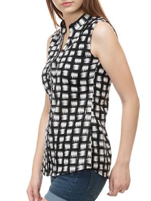mandarin neck sleeveless top - 15392671 - Standard Image - 2