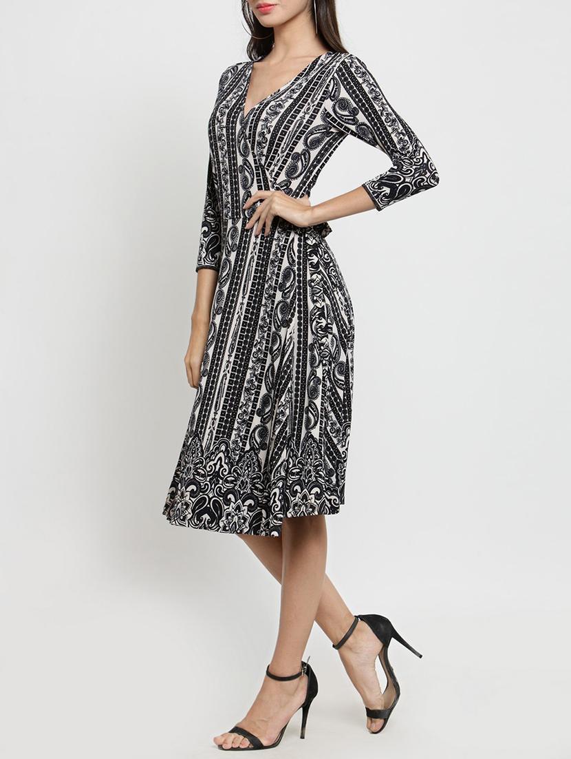 surplice neck a-line dress - 15394175 - Zoom Image - 2