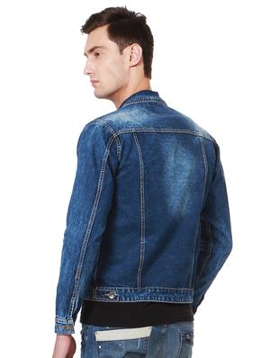 blue cotton denim jacket - 15394839 - Standard Image - 2