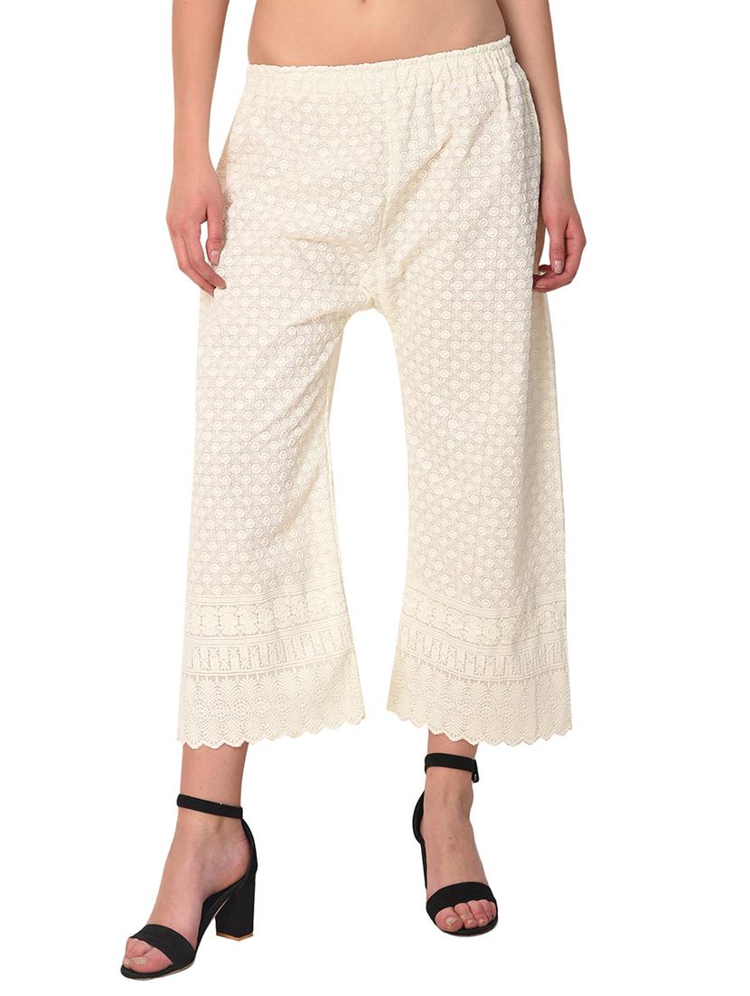 set of 2 chikankari straight palazzo - 15395529 - Zoom Image - 5