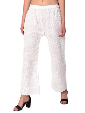 set of 2 chikankari straight palazzo - 15395531 - Standard Image - 2