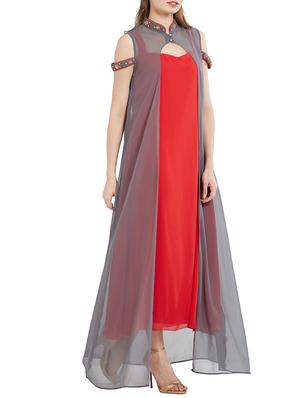 layered cold shoulder kurta - 15395644 - Standard Image - 2