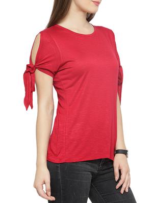 side tie up sleeved top - 15397143 - Standard Image - 2