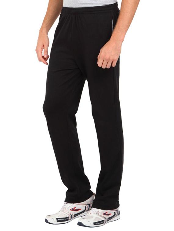 black cotton full length track pant - 15398199 - Zoom Image - 2