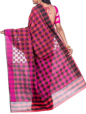 polka dots jacquard woven saree with blouse - 15398256 - Standard Image - 2