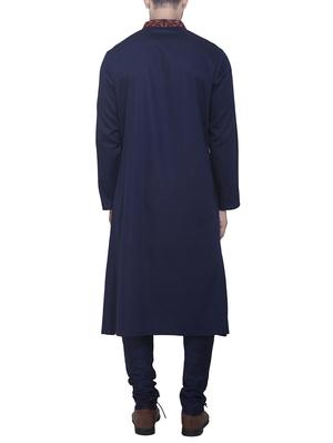 blue linen kurta pyjama set - 15398342 - Standard Image - 2