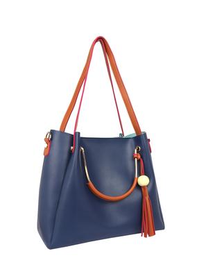 blue leatherette (pu) combo totes - 15398847 - Standard Image - 5