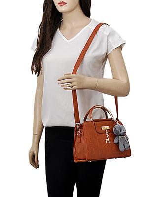 brown leatherette (pu) regular sling bag - 15398878 - Standard Image - 5