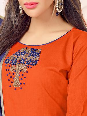 embellished unstitched churidaar suit - 15398899 - Standard Image - 2