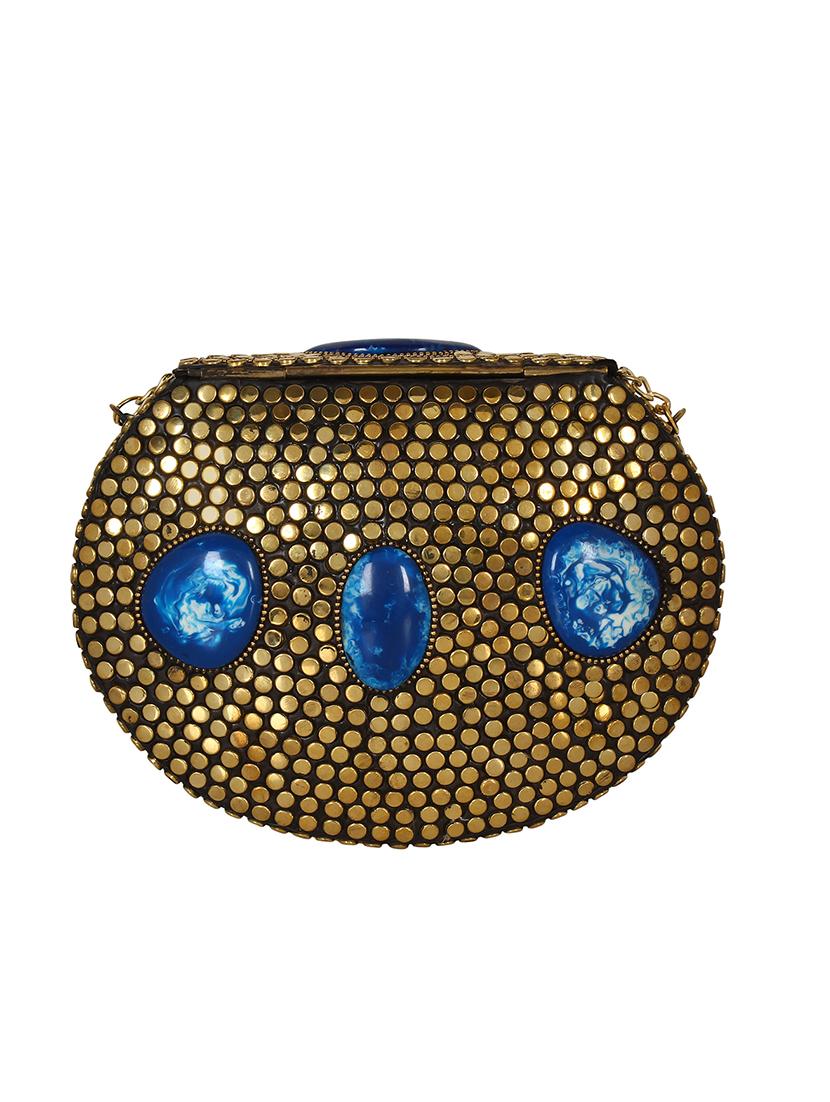 gold metal box clutch - 15399324 - Zoom Image - 2