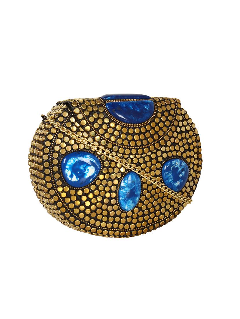 gold metal box clutch - 15399324 - Zoom Image - 5