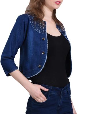 embellished frayed jacket - 15399497 - Standard Image - 2