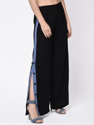 side taping detail flared trouser - 15399595 - Standard Image - 2
