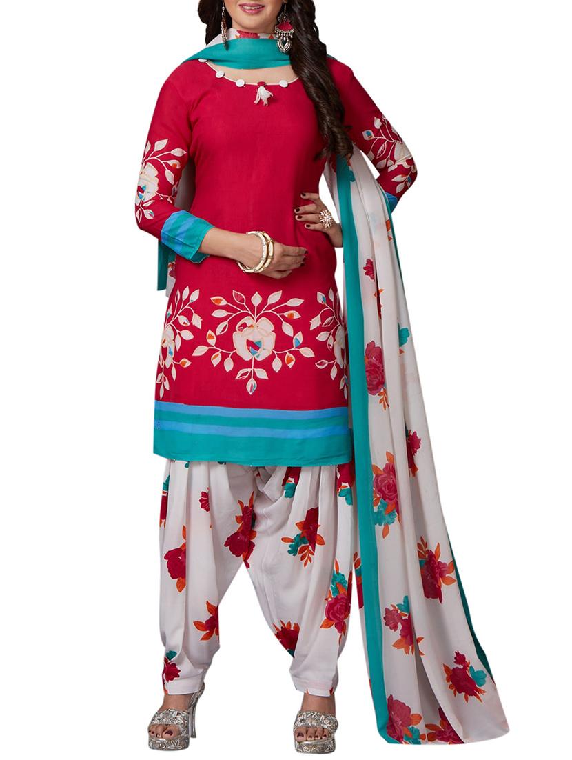 Printed unstitched combo suit - 15400807 - Zoom Image - 2