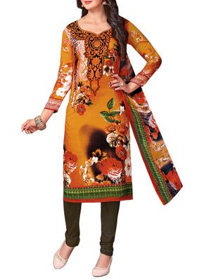 Printed unstitched combo suit - 15400936 - Standard Image - 2