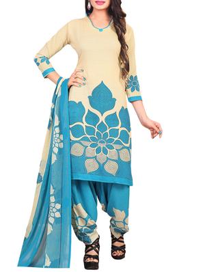 Printed unstitched combo suit - 15400986 - Standard Image - 2