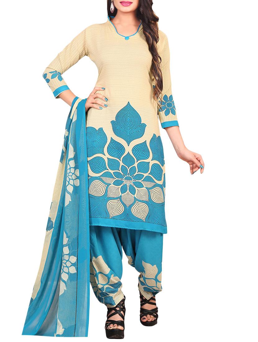 Printed unstitched combo suit - 15400986 - Zoom Image - 2