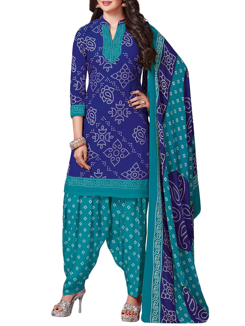 Printed unstitched combo suit - 15401004 - Zoom Image - 2