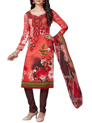 Printed unstitched combo suit - 15401054 - Standard Image - 2