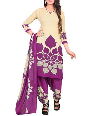 Printed unstitched combo suit - 15401067 - Standard Image - 2