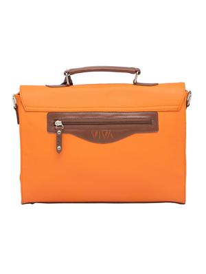 orange leatherette (pu) regular satchel - 15401394 - Standard Image - 2