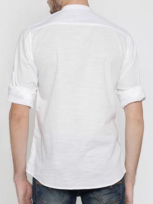 white linen casual shirt - 15402032 - Standard Image - 2