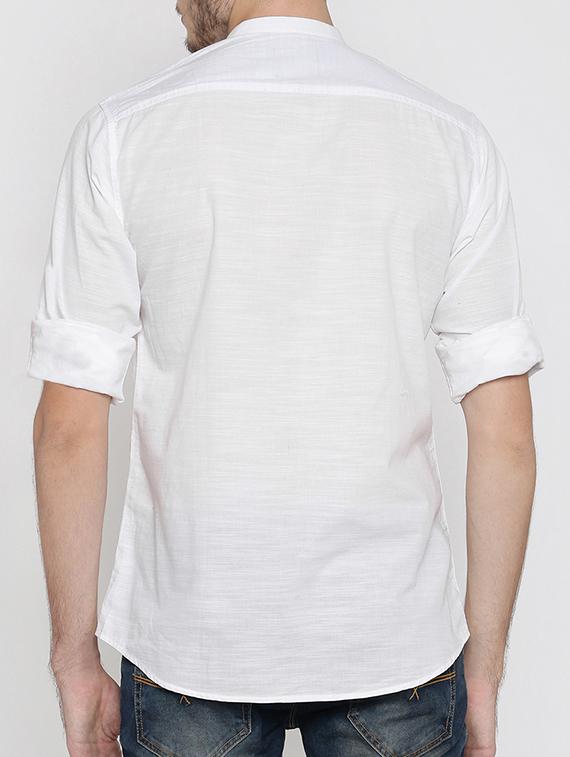 white linen casual shirt - 15402032 - Zoom Image - 2