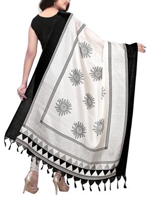 white art silk printed dupatta - 15402104 - Standard Image - 2