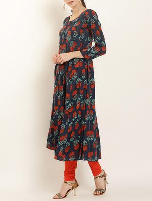 Flared printed kurta - 15402323 - Standard Image - 2