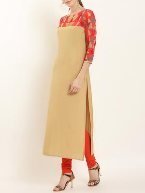 straight printed kurta - 15402337 - Standard Image - 2