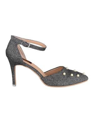 black leatherette ankle strap sandals - 15406015 - Standard Image - 2