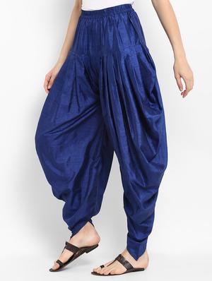 blue silk blend salwar salwars - 15406153 - Standard Image - 2