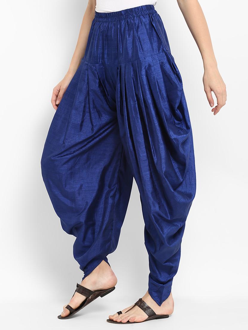 blue silk blend salwar salwars - 15406153 - Zoom Image - 2