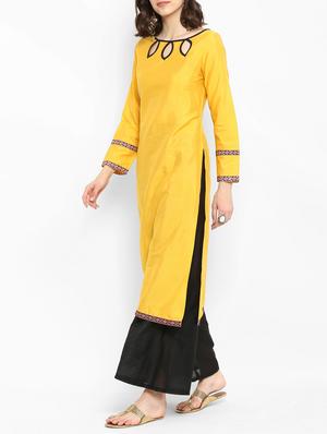 straight key hole kurta - 15406190 - Standard Image - 2