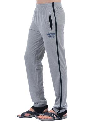 grey cotton full length track pant - 15406482 - Standard Image - 2