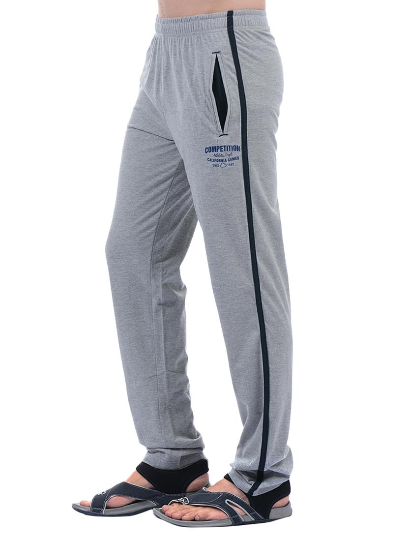 grey cotton full length track pant - 15406482 - Zoom Image - 2